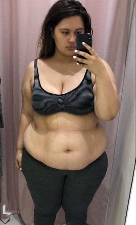 Eu odiava meu corpo por causa dos quilos extras.